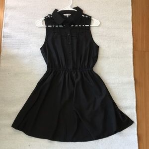 Naked Zebra black cut out button down dress